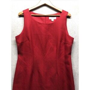 Danillo Dress Women 14 Red Chevron Knit Sleeveless Career Church Workwear